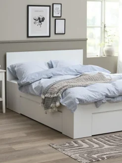 Sengeramme LIMFJORDEN 140x200 3 skuffer hvid