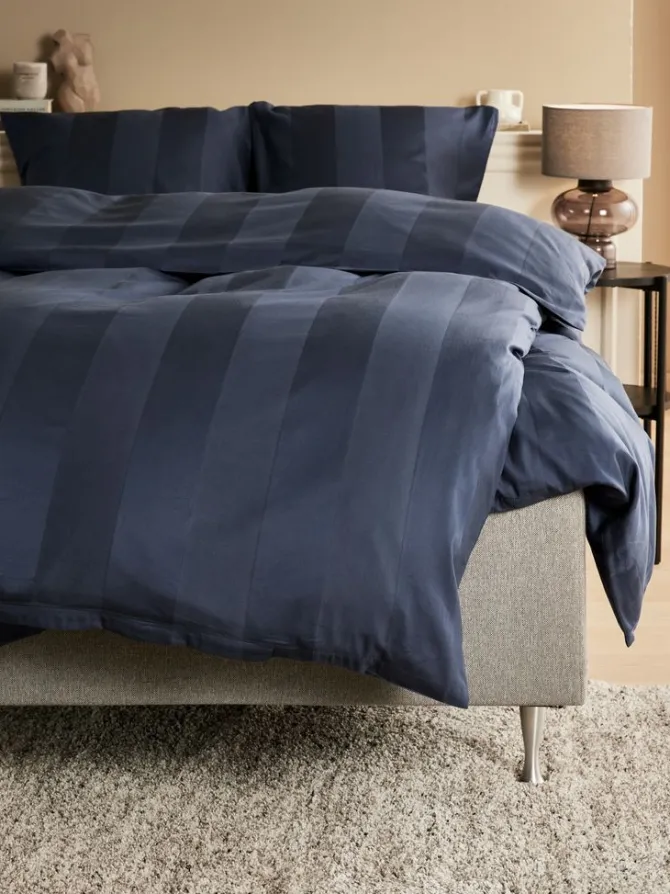Sengetøj BARBO satin 140x200 mørkeblå