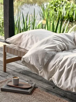 Sengetøj ELLIE 140x200 natur m. broderi