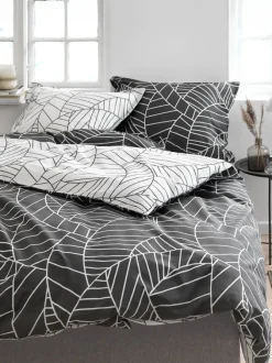 Sengetøj PAULA percale 140x200 hvid/grå