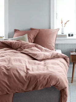 Sengetøj SANNE vasket bomuld 140x200 brun