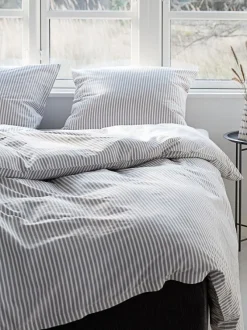 Sengetøj SUS percale garnfarvet 140x200 hvid/grå