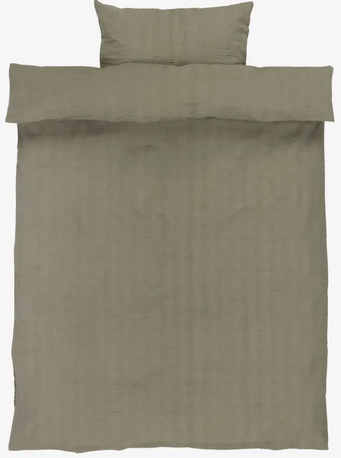 Sengetøj TINNE krep 140x200 støvet grøn