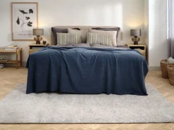 Sengetæppe JERNTRE 160x220 fleece blå