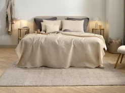 Sengetæppe KORNBLOMST 160x220 beige