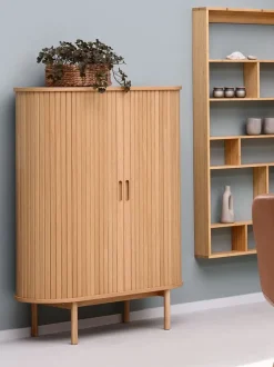 Skab LYNGVIG 90 cm 2 jalousilåger eg natur