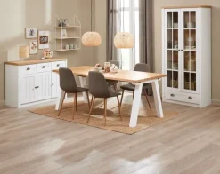 SKAGEN L200 bord eg + 4 BISTRUP stole olivengrøn