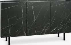 Skænk KRONDAL 3 låger sort/marmorfarve