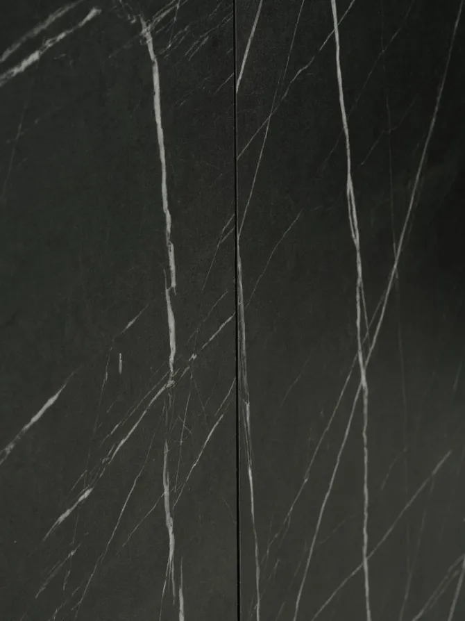 Skænk KRONDAL 3 låger sort/marmorfarve