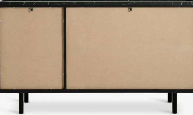 Skænk KRONDAL 3 låger sort/marmorfarve