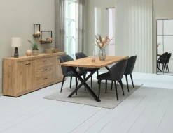 Skænk LINTRUP 2 låger 3 skuffer egefarve