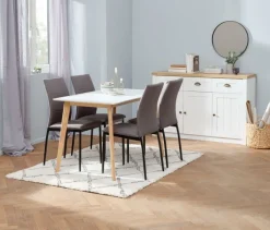 Skænk MARKSKEL 3 låger hvid/egefarve