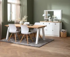 Skænk MARKSKEL 3 låger hvid/egefarve