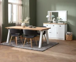 Skænk MARKSKEL 3 låger hvid/egefarve