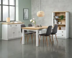 Skænk MARKSKEL 3 låger hvid/egefarve