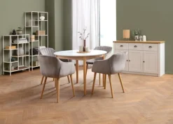 Skænk MARKSKEL 3 låger hvid/egefarve