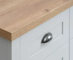 Skænk MARKSKEL 3 låger lys grå/egefarve