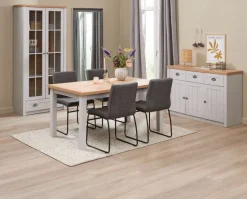 Skænk MARKSKEL 3 låger lys grå/egefarve