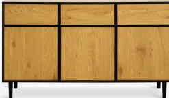 Skænk ODENSE 3 låger 3 skuffer eg/sort