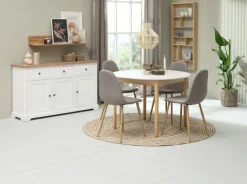 Skænk VISLINGE 3 låger 3 skuffer natur/hvid