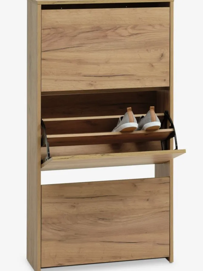 Skoskab KULHUSE 3 rum eg naturfarve