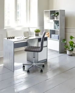 Skrivebord BILLUND 54x120 beton/hvid