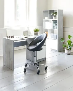 Skrivebord BILLUND 54x120 beton/hvid