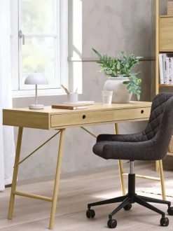 Skrivebord LINDVED 48x120 2 skuffer egefarve