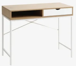 Skrivebord TRAPPEDAL 48x95 1 skuffe egefarve/hvid