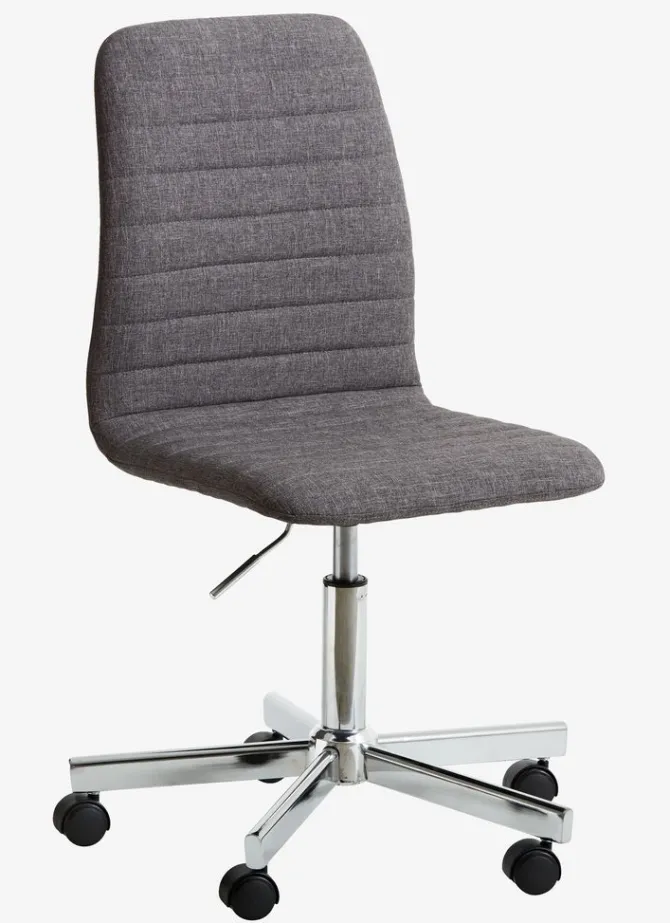 Skrivebordsstol ABILDHOLT mørkegråt stof/krom