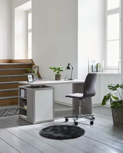 Skrivebordsstol ABILDHOLT mørkegråt stof/krom