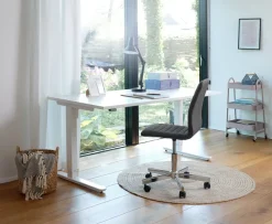 Skrivebordsstol ABILDHOLT mørkegråt stof/krom