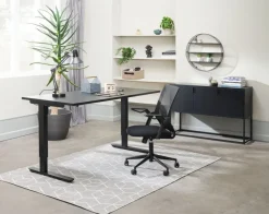 Skrivebordsstol ASPERUP sort mesh/sort stof