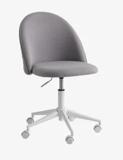 Skrivebordsstol KOKKEDAL gråt stof/hvid