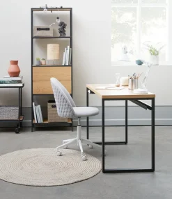 Skrivebordsstol KOKKEDAL gråt stof/hvid