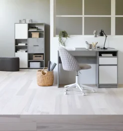 Skrivebordsstol KOKKEDAL gråt stof/hvid