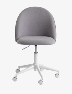 Skrivebordsstol KOKKEDAL gråt stof/hvid