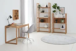 Skrivebordsstol KOKKEDAL gråt stof/hvid