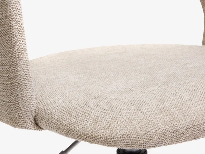 Skrivebordsstol REERSLEV sandfarvet stof/hvid