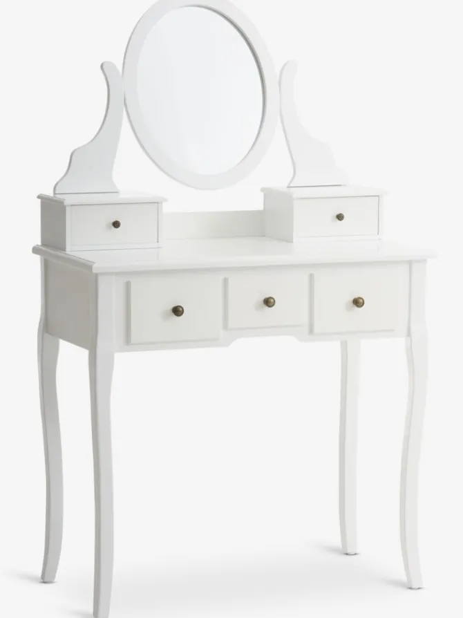 Sminkebord MALLING m/spejl 5 skuffer hvid