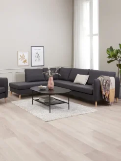 Sofa AARHUS open-end venstrevendt mørkegråt stof