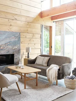 Sofa BREDAL 2,5-pers. olivengrønt stof/egefarve