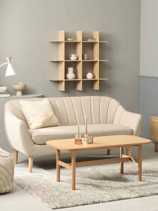 Sofa EGEDAL 2.5-pers. beige stof/egefarve