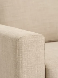 Sofa EGENSE 2-pers. sandfarvet stof/egefarve