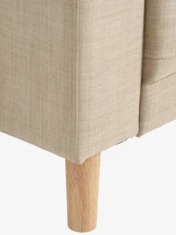 Sofa EGENSE 2-pers. sandfarvet stof/egefarve