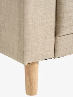 Sofa EGENSE 3-pers. sandfarvet stof/egefarve