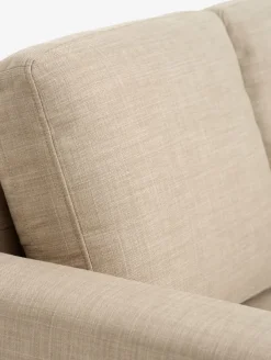 Sofa EGENSE 3-pers. sandfarvet stof/egefarve