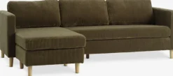 Sofa FALSLEV chaiselong olivengrønt fløjl