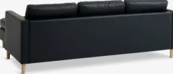 Sofa FALSLEV chaiselong sort kunstlæder