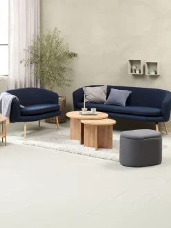 Sofa GISTRUP 3-pers. mørkeblåt stof